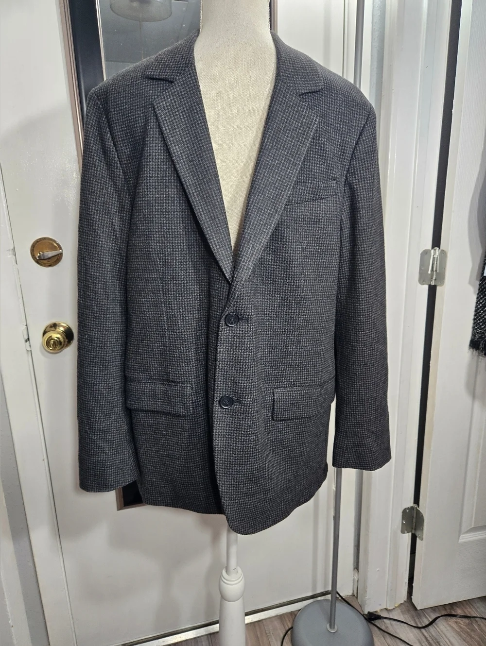 Vince Men's Houndstooth Blazer Jacket Stretchy Sz M